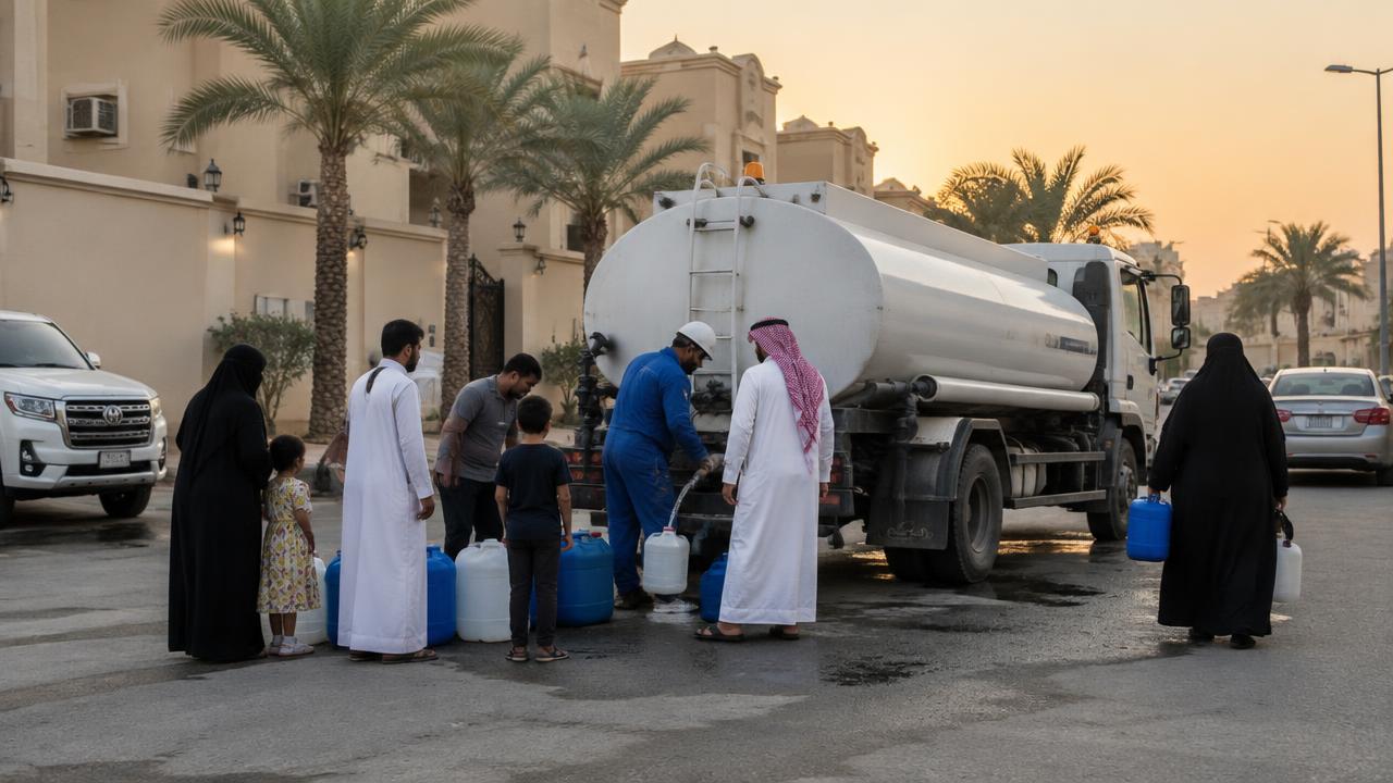 انقطاع المياه عن حي كامل